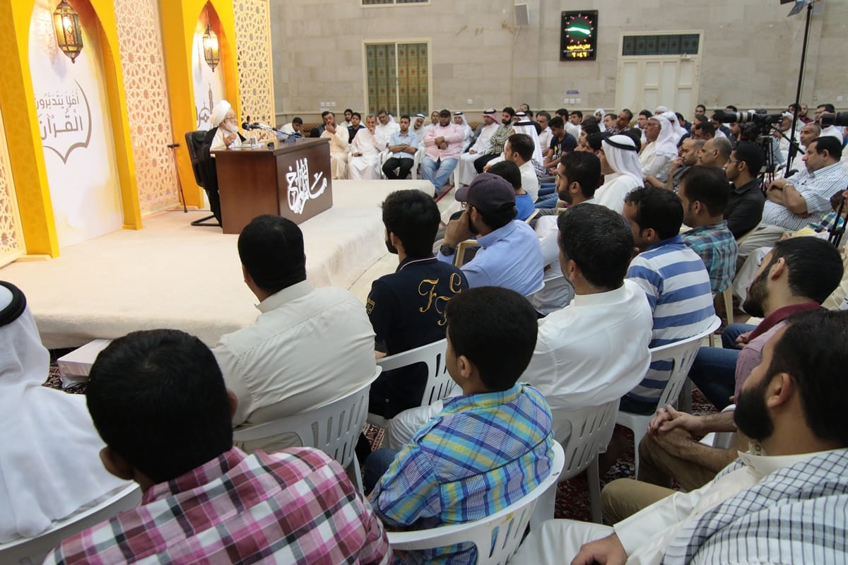 تغطية مصورة : كلمة سماحة آية الله قاسم بمأتم المرخ بعنوان “شهر الله .. ربيع الروح”